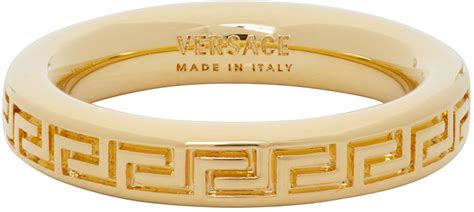 versace gold thin greek ring|Versace ring price.